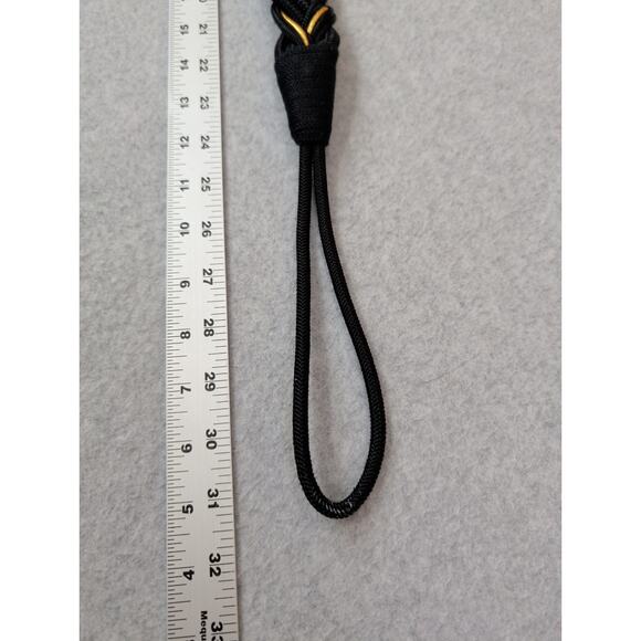 Vintage Leather Shop Womens Black Belt Woven Braided Rope Gold Hardward Stretch - Picture 6 of 8